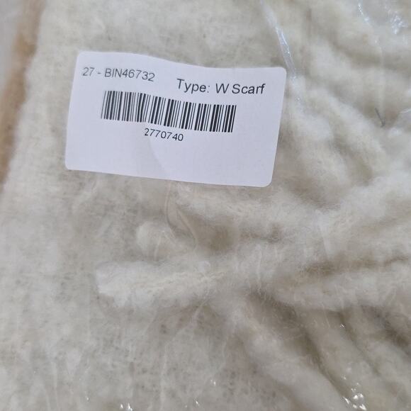 NEW Madewell Oversized Plaid Brushed Scarf Cozy Cream Tan Fringe Recycled Poly - Picture 7 of 8